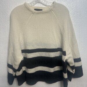 BANANA REPUBLIC Pullover Beige & Black Merino Wool Sweater Women's Size Medium